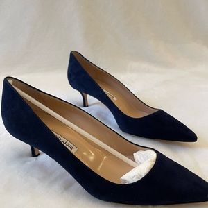Manolo Blahnik BB Suede 50mm Pump, Navy